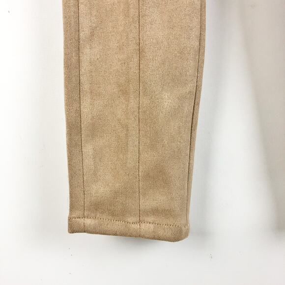 BlankNYC Womens Faux Suede Leggings 25 US 2 Tan High Rise Skinny Back Zip NWT - Picture 4 of 9